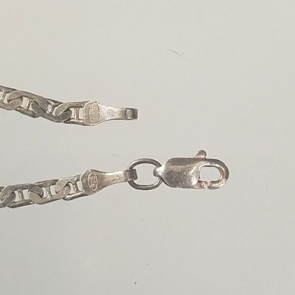 Sterling Silver 6 gr Flat Mariner Anchor Chain Necklace Unisex 17" L - Picture 10 of 10